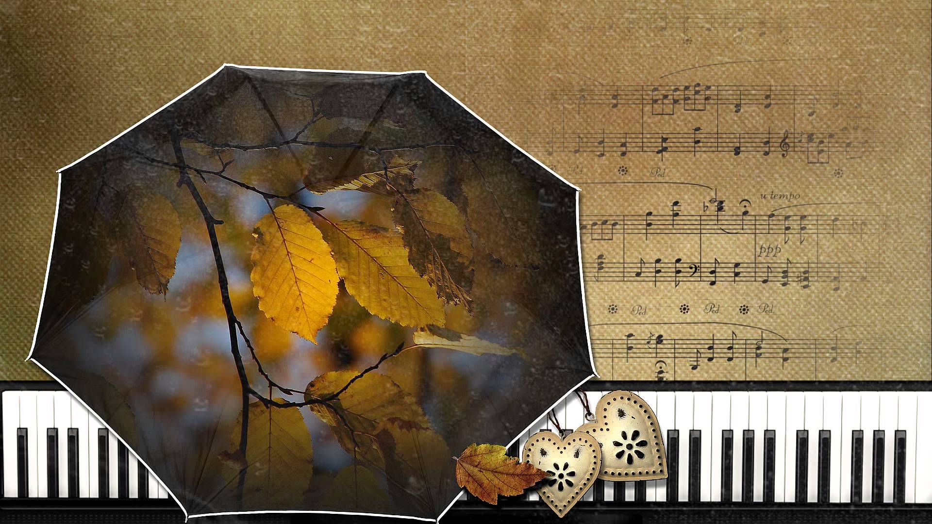 Осенняя музыка дождя. Что такое осень Ноты. Осенний рояль. Букет из желтых листьев на рояле. Осенняя мелодия.
