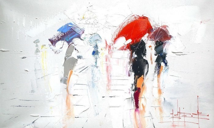 Разноцветные зонты