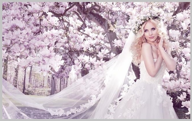 Деревьев платья с фатой невест!