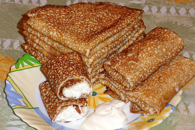 Блинчики Со Сметаной Фото