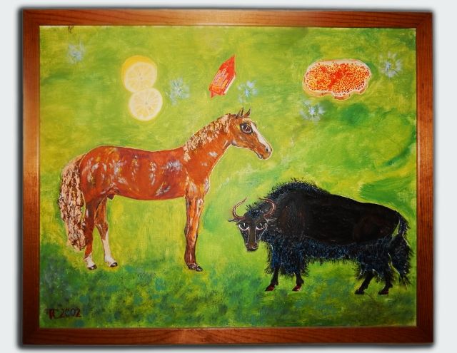 Конь и як в картинках