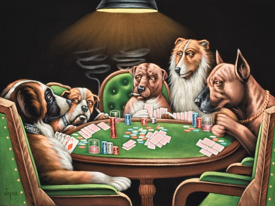 Картина собаки играют в карты
