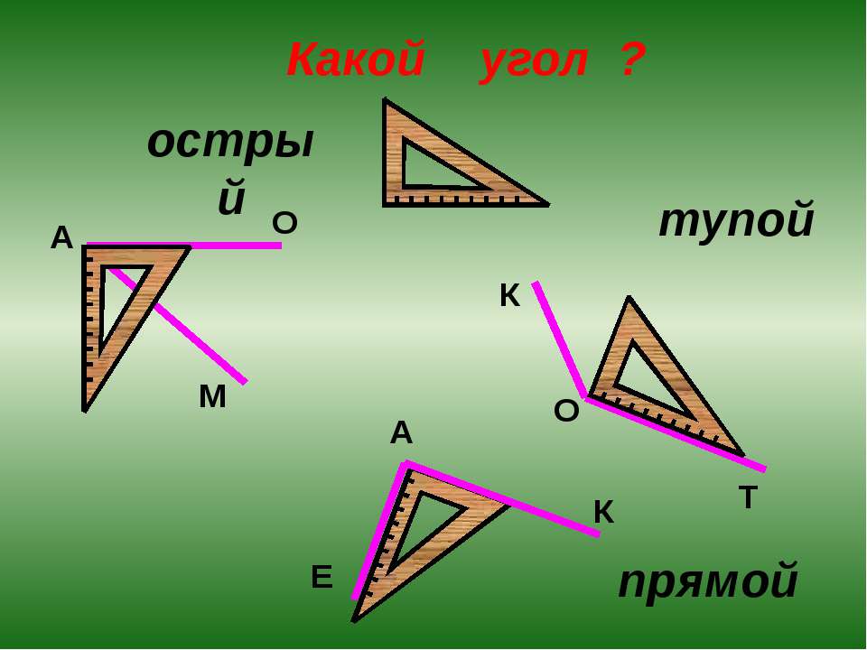 Два угла острые какой третий. Острые тупые и прямые углы. Прямой угол. Прямые углы.