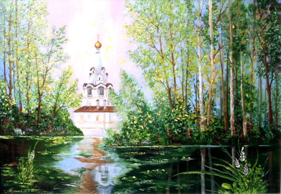 Церковь и черемуха