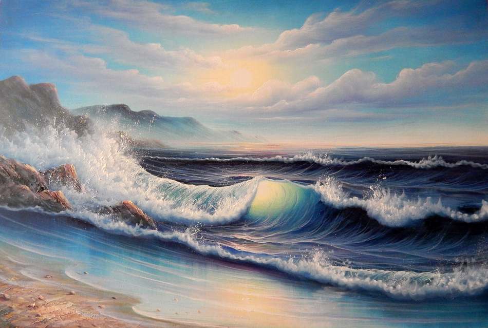 Голубое море картина