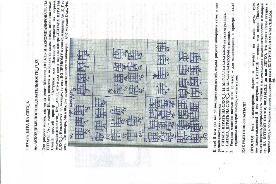 60. гитара игра на слух 2. 6о. аккордные послеедов