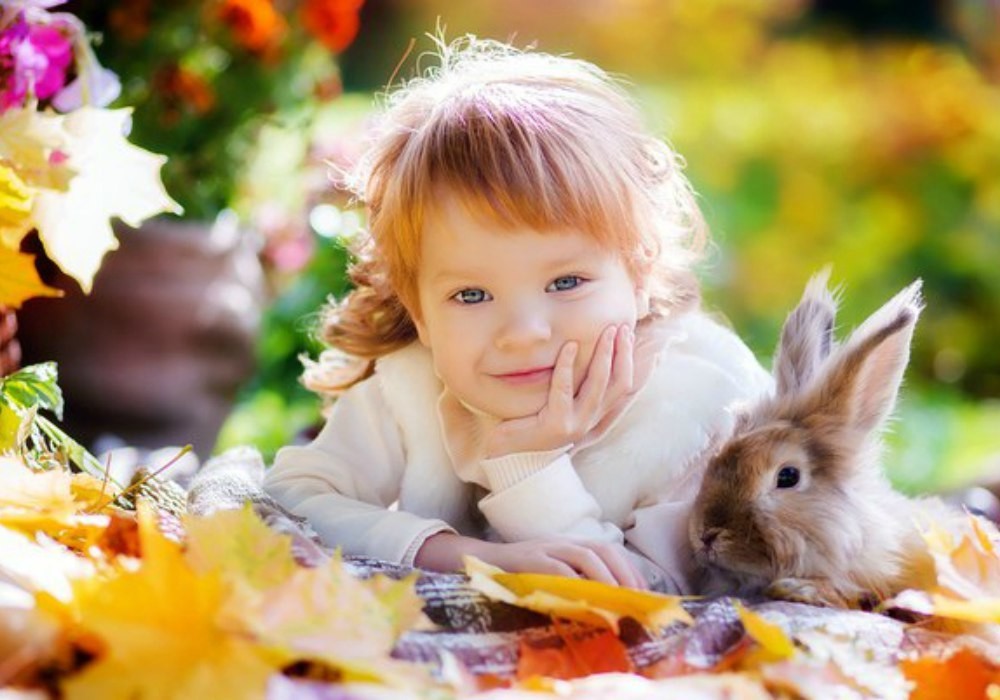 Добрые картинки фото. Осень дети и животные. Животные осенью для детей. Доброта осень. Дети с животными осень.