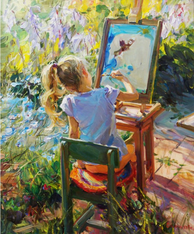 Нарисовать девочку которая рисует