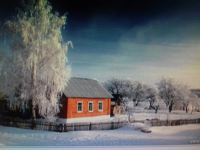 16. Берiзка росте бiля домy