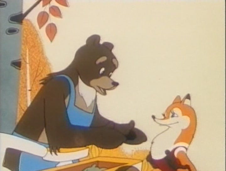 Лиса медведь и мотоцикл с коляской. Картинки мультфильма лиса и медведь.