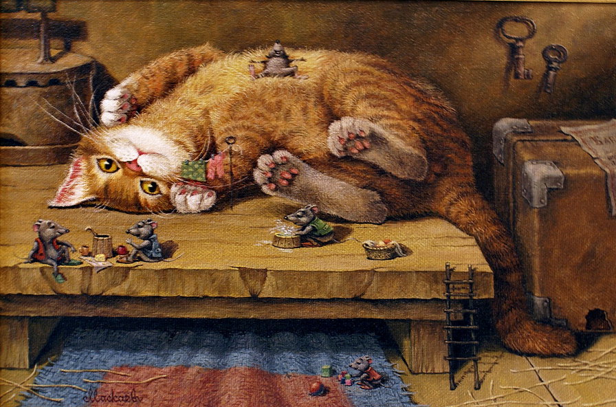 Мыши за котом идут