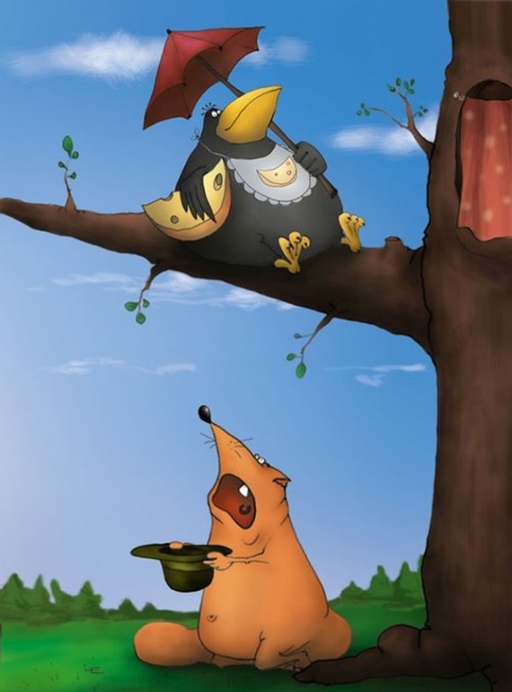 Сидит ворона на дубу