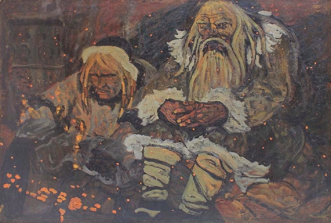 В ночи у яркого костра