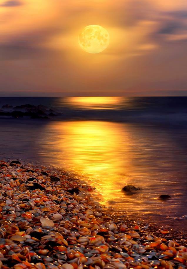 Море закат луна