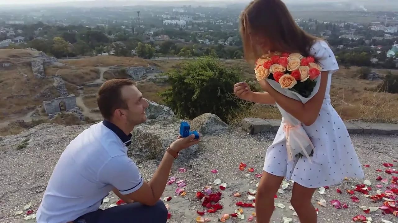 Предложение руки и сердца в горах