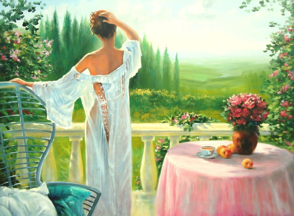 Прекрасно душный. Испанский художник Ромеро Редондо. Лето живопись. Картина утро. Картина летнее утро.