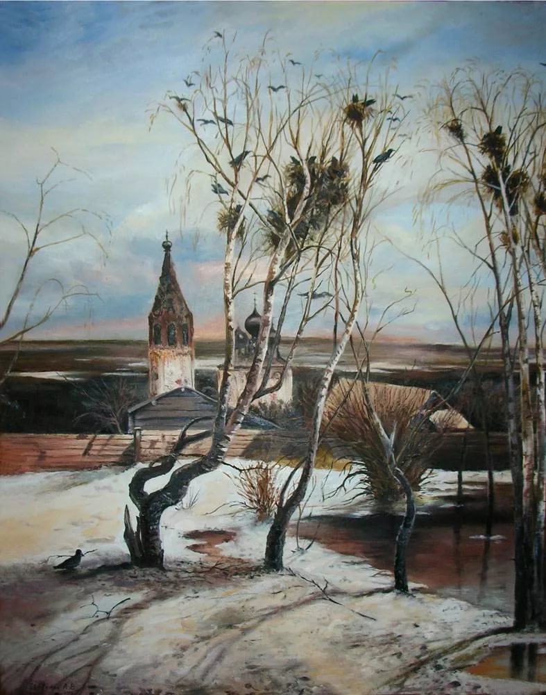 Саврасов. Грачи прилетели