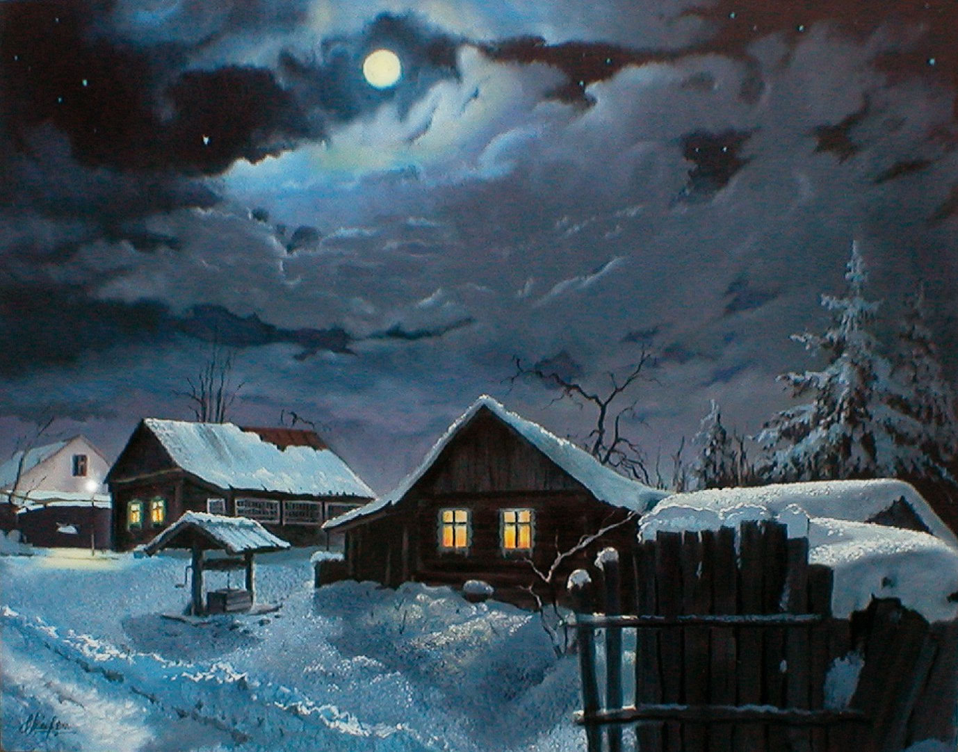 Был долгий зимний вечер. И. С. Никитина «зимняя ночь в деревне».