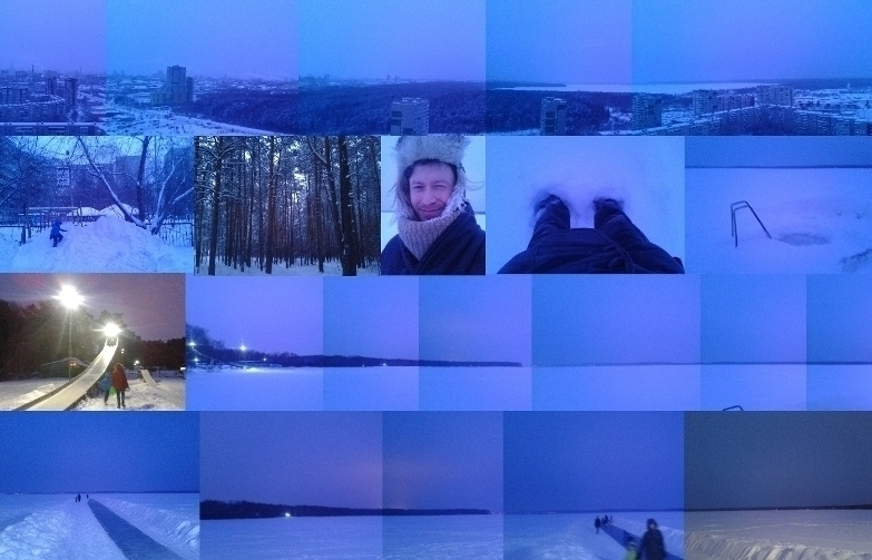 Снега снизу по колено...