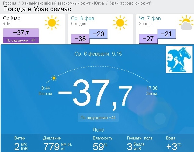 Минус тридцать семь и семь