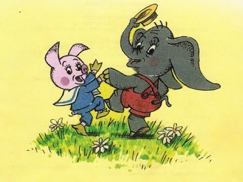 Мой друг зонтик 1982. Слоненок и поросенок. Слонёнок и поросёнок друзья. Со слоненком подружиться.