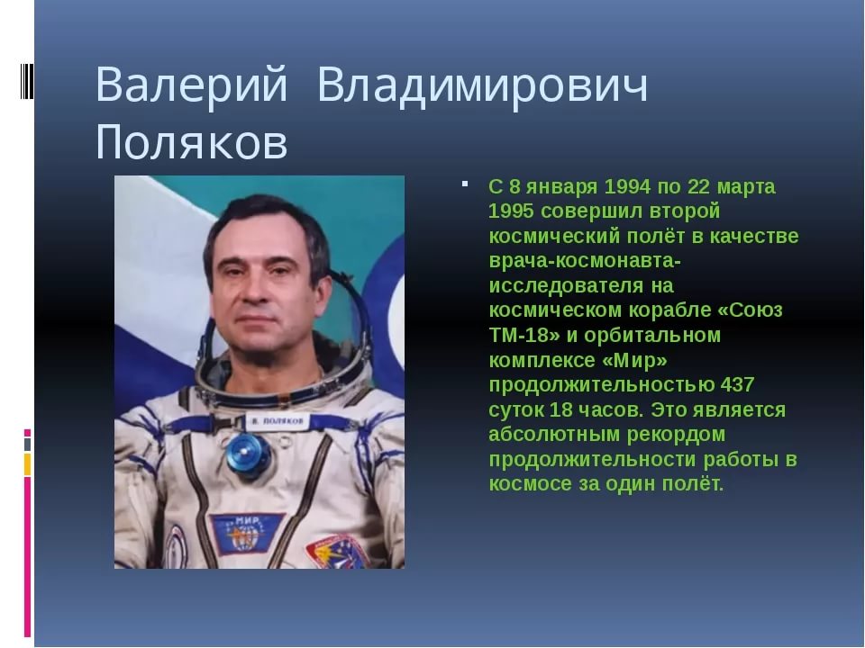 Космонавт совершивший самый длинный полет