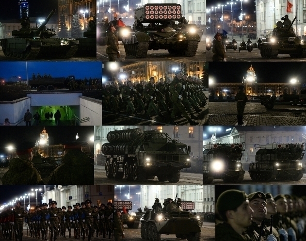 Танки в вечерней столице Урала...