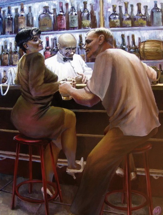 У барной стойки...