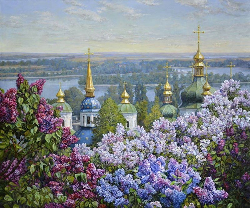 Церковь и черемуха