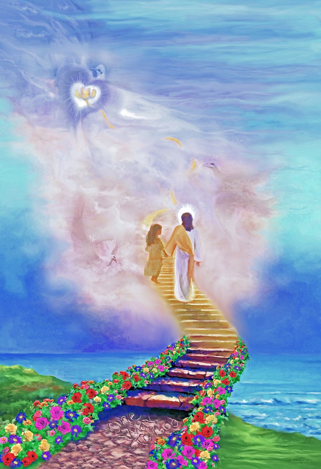 Идея вечной жизни. Лестница в рай. Лестница в небо. Рай на небесах. Ступени в рай.