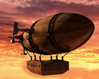 На дирижабле...