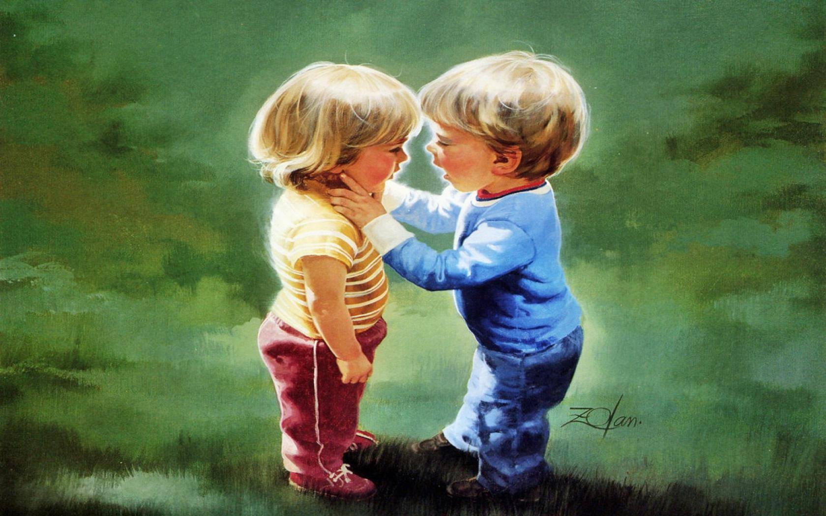 Это мое самое любимое детство. Картины Дональда Золана мальчик девочка.