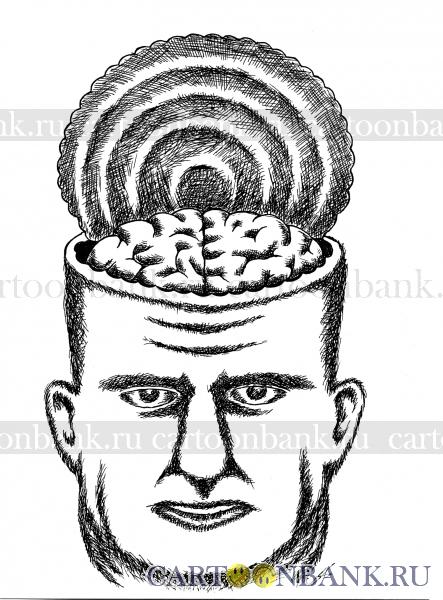 Бан голова. Мозг консервная банка. Мозг карикатура. Голова с мозгами. Голова карикатура.