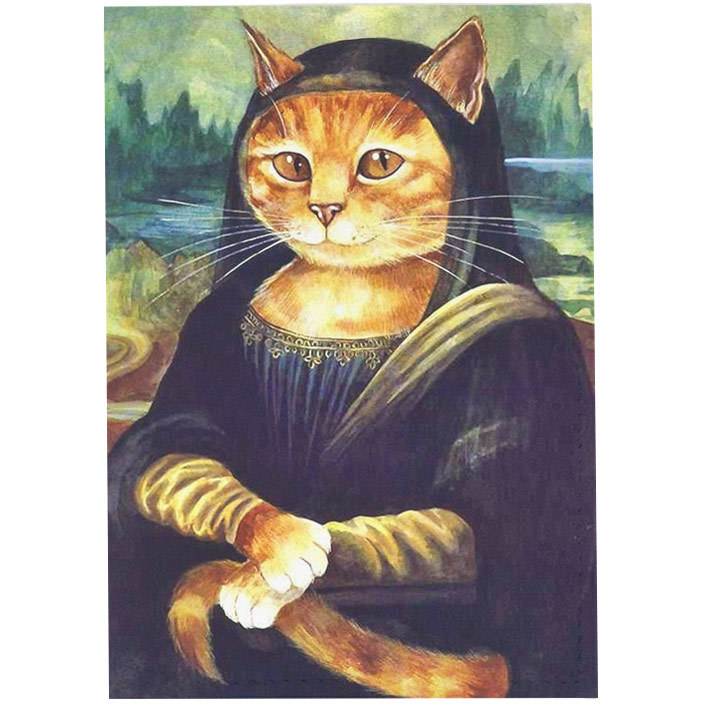 Картина мона лиза с котом