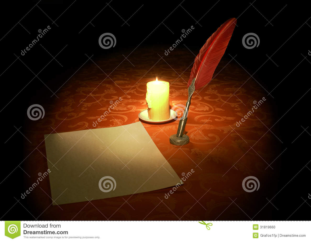 Свеча и лист бумаги