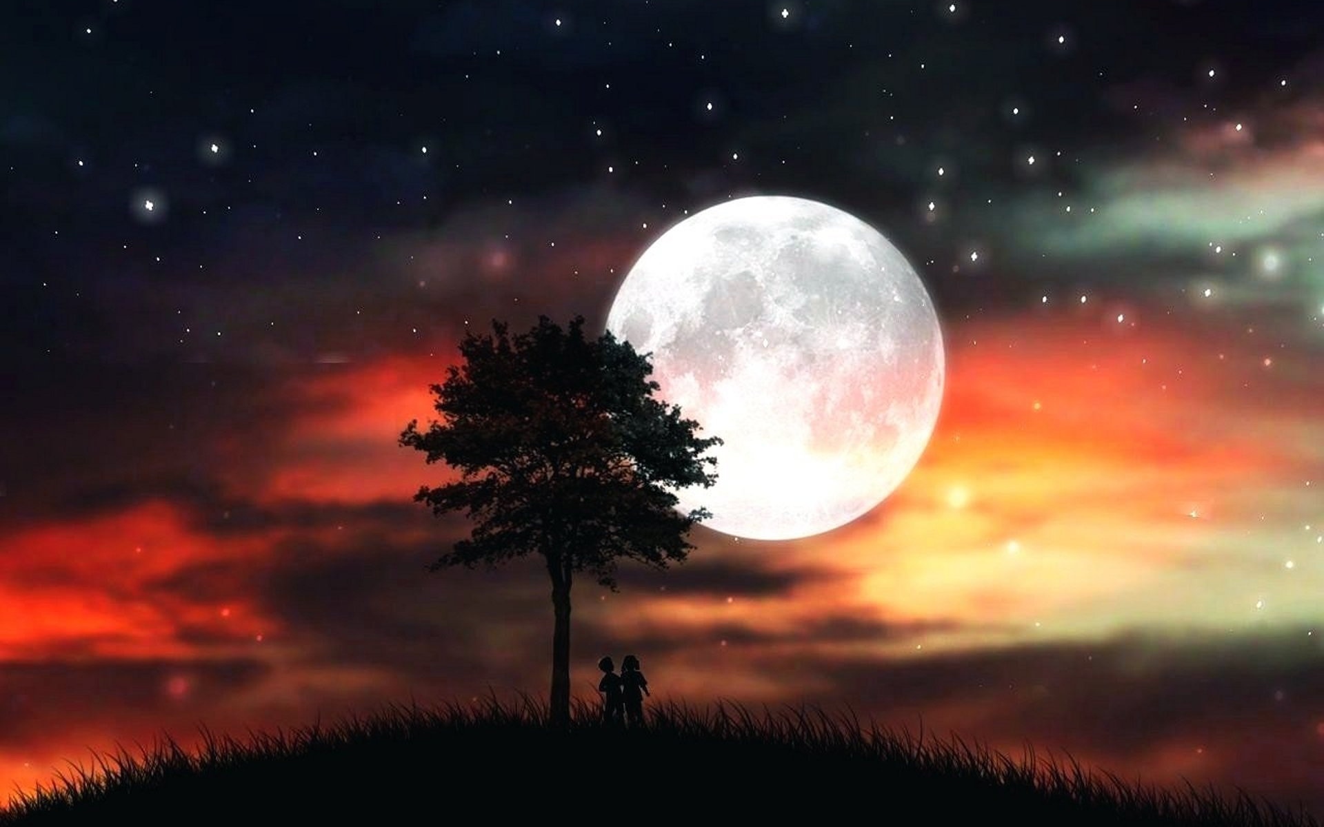 Ночь полная звезд. Ночное небо с луной. Звездное небо с луной. Лунный пейзаж.