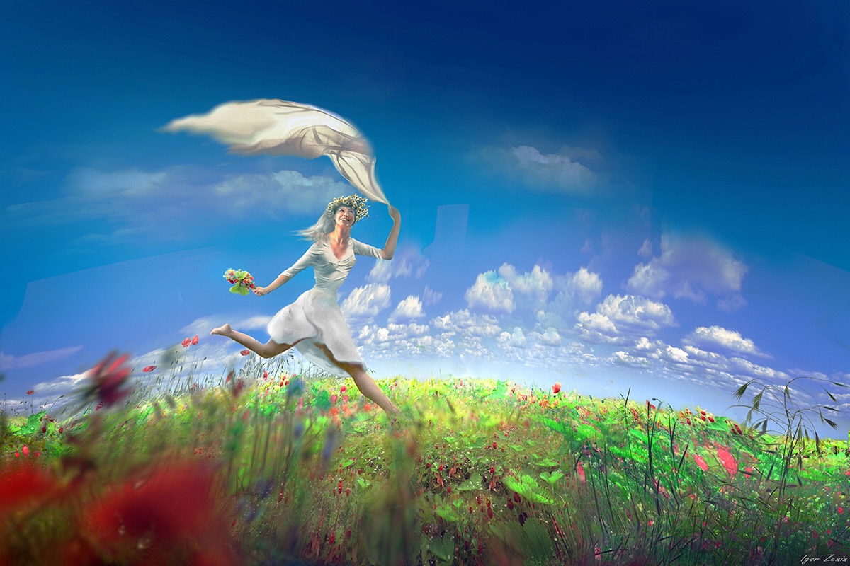 Песня бегу за мечтой. Девушка бежит по полю. Радостный мир. Поле радости.
