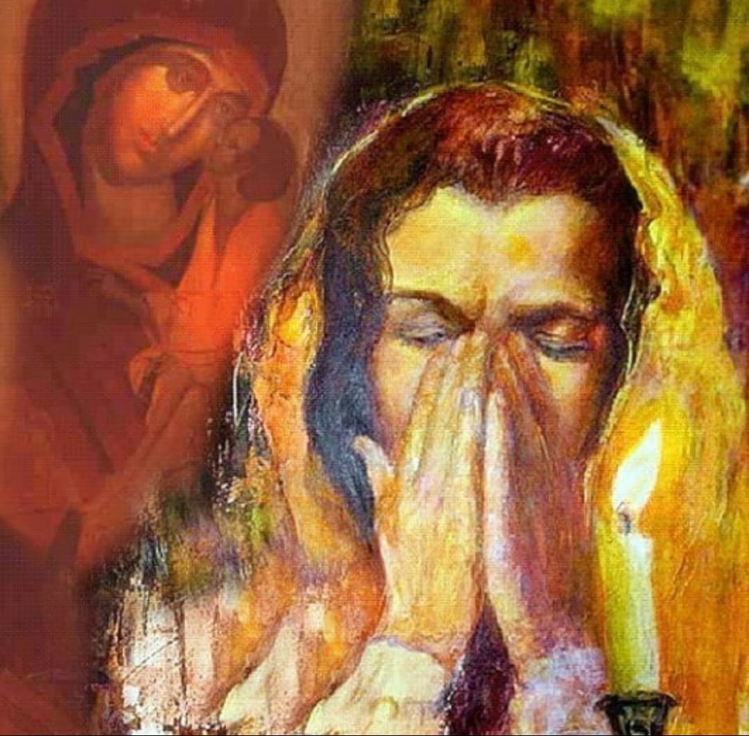 Картина молящийся человек