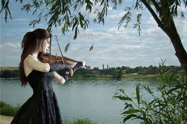 Мелодия русской души. Фотосессия со скрипкой на природе. Девушка у реки. Девушка со скрипкой картина. Девушка скрипка море.