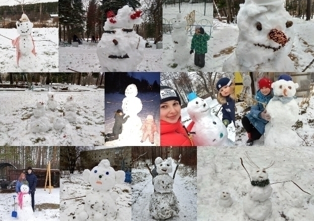 Ноябрьские снеговики полны азарта, радости, задора