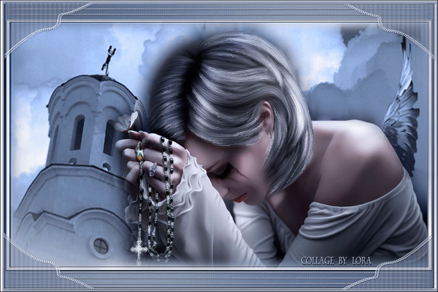 женщина молится в храме.