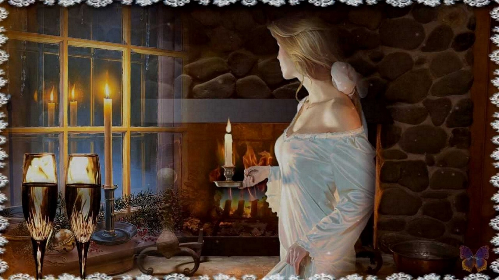 Вечер девушка стихи. Девушка со свечой у окна. Окно вечер. Вечер за окном. Девушка со свечой.