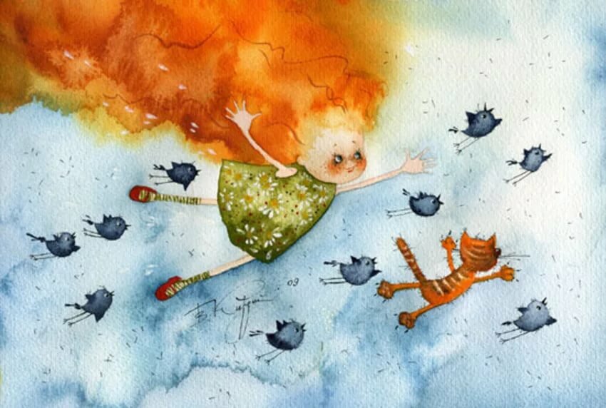 Кот и синички