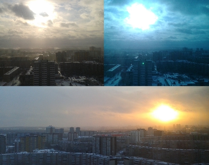 Метель и солнце, снег струится - проходят фронты