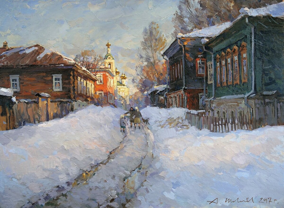 Притаился у речки тихий мой городок