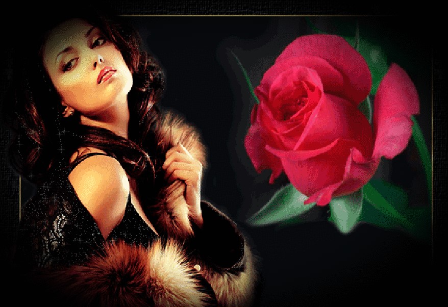 Очаровательная милая душа. Женщина с розами. Гифы женщины красивые. Брюнетка с цветами. Анимированная женщина.