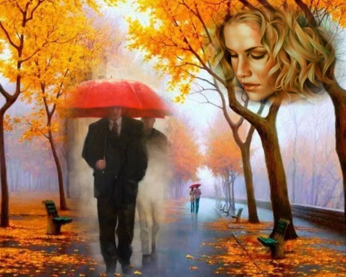 Мы гуляли довольно долго до самого вечера. Осенняя любовь. Осенняя грусть. Осень дождь. Осеннее расставание.