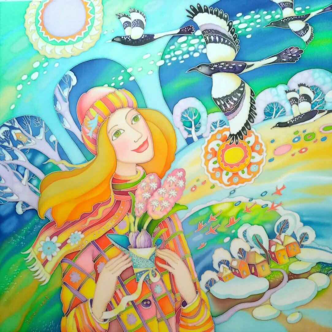 Елена Шафранская художник картины батик