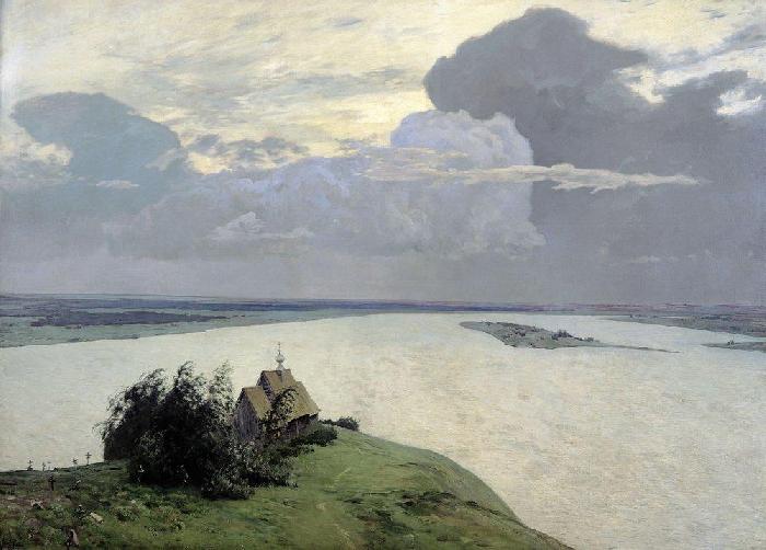 У картины Левитана Над вечным покоем 1894г