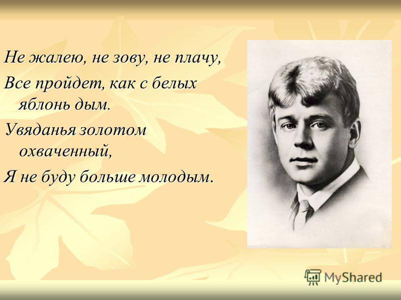 не жалею не зову не плач. не жалею не зову не плачу текст стихотворения есенин.